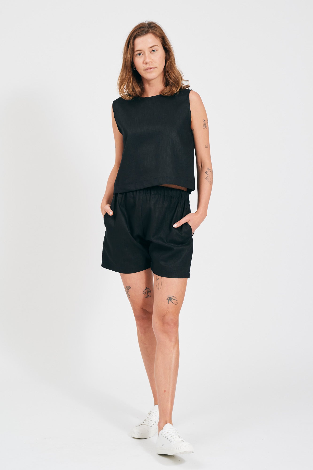 SHIO Summer Shorts arrive in 100% linen or upcycled cotton.
